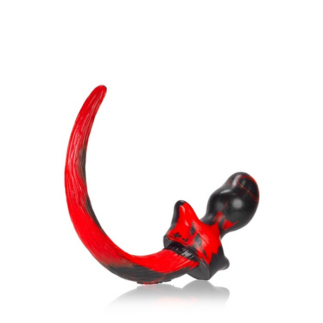 OXBALLS Beagle Puppy Tail Buttplug — Medium, Red Swirl - OX7021