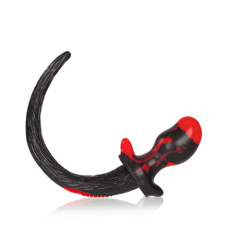 OXBALLS Beagle Puppy Tail Buttplug — Medium, Red Swirl - OX7021