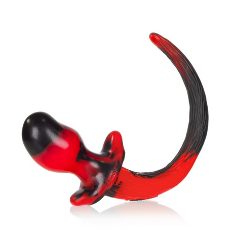 OXBALLS Beagle Puppy Tail Buttplug — Medium, Red Swirl - OX7021