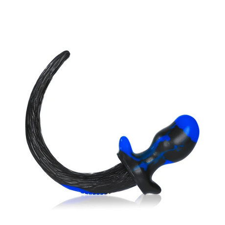 OXBALLS Bulldog Puppy Tail Buttplug — Police Swirl, Large - OX7083