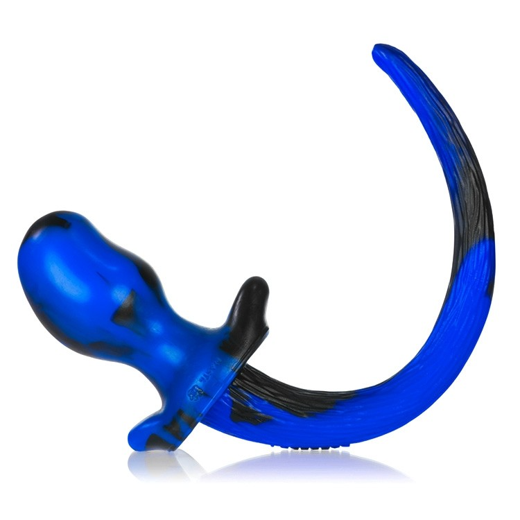 OXBALLS Bulldog Puppy Tail Buttplug — Police Swirl, Large - OX7083