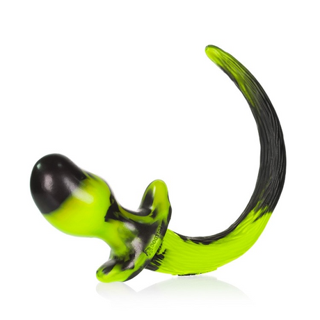 OXBALLS Beagle Puppy Tail Buttplug — Acid Swirl, Medium - OX7120