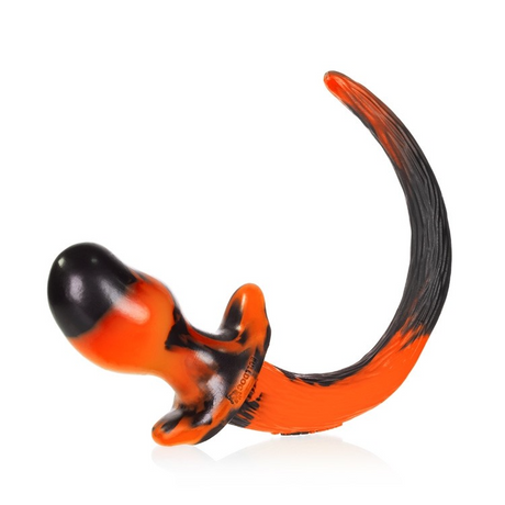OXBALLS Bulldog Puppy Tail Buttplug — Large, Orange Swirl - OX7236