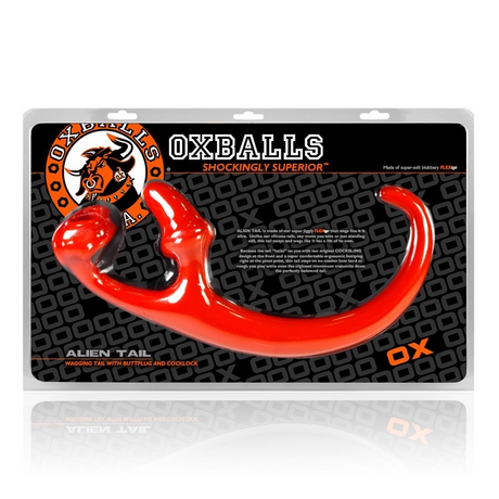 OXBALLS Alien Tail Butt Plug & Sling — Red - OX7625
