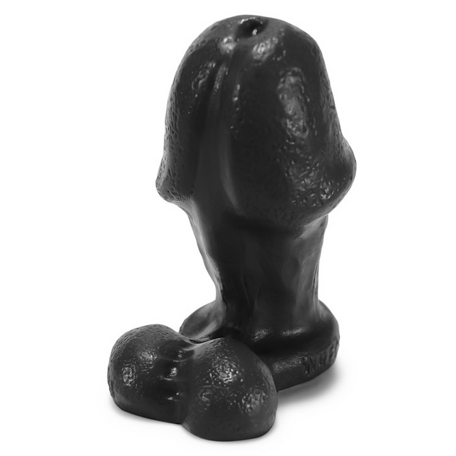 OXBALLS Wrecker Stumpy Buttplug — Pure Platinum Silicone, Black, 5" - OX9057