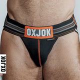 OXBALLS Slingjock Slider-Strap Jock — Black Iron, Large (36-38) - OX-JOK-1000-BLK-L