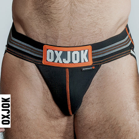 OXBALLS Slingjock Slider-Strap Jock — Black Iron, Large (36-38) - OX-JOK-1000-BLK-L