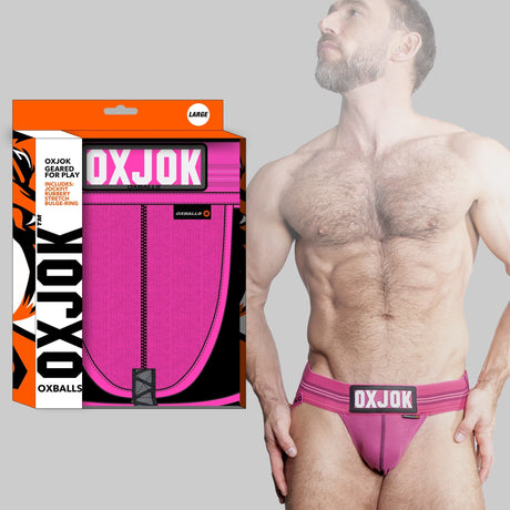 OXBALLS SlingJock Slider-Strap Jock — Pink Sky, Large - OX4715