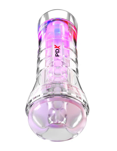 Pipedream PDX Elite Viewtube XXL See‑Thru LED Stroker — Clear - PDRD558-20