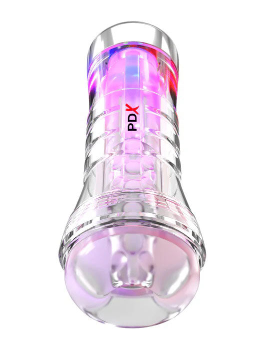 Pipedream PDX Elite Viewtube XXL See‑Thru LED Stroker — Clear - PDRD558-20