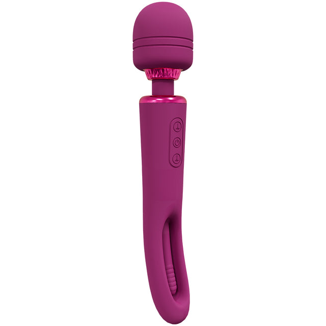 Shots Kiku Double Wand Vibrator with G-Spot Flapping Tongue — Pink - SH-VIVE056PNK