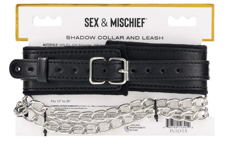 Sportsheets Shadow Collar & Detachable Leash — Black - SS10301