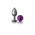 Viben Gunmetal Metal Anal Plug — Small with Purple Gem - VB-CC9123