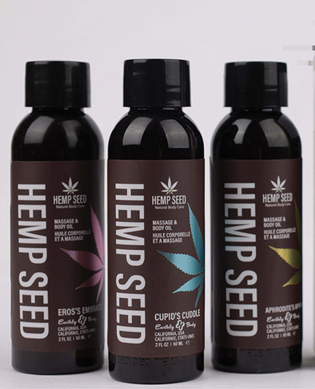 "Hemp Seed Massage Oil Trio Gift Set - Valentines Day Collection 2 Oz EB-MASGV224"