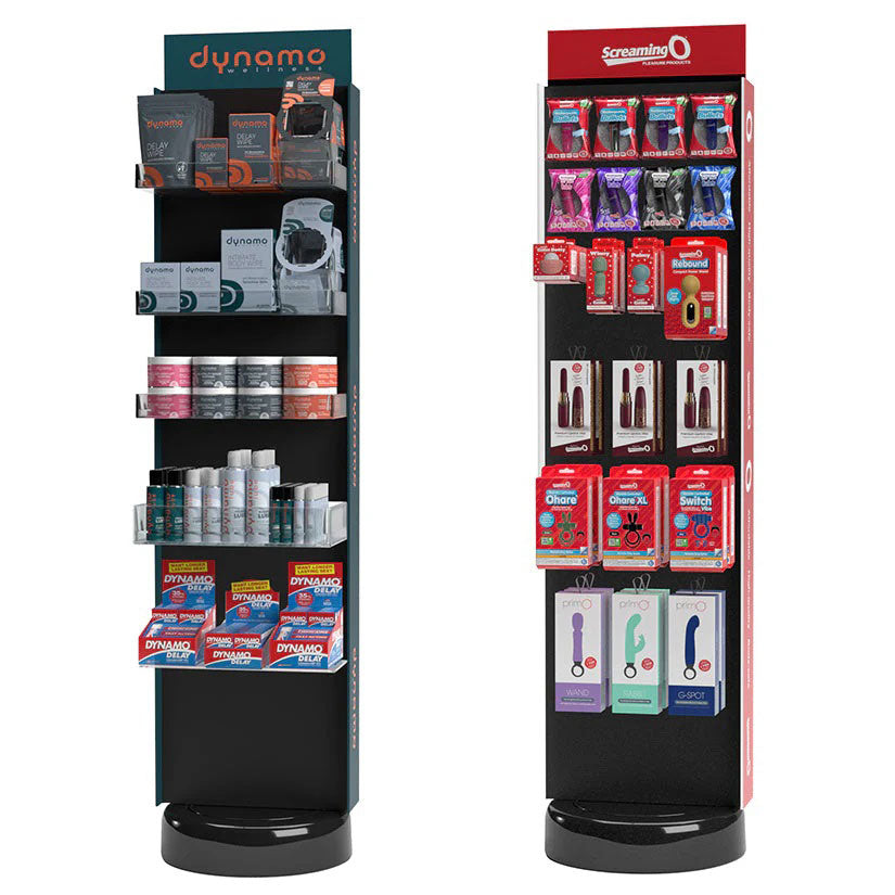 Screaming O & Dynamo Wellness Floor Display — Assorted Lubes, Wipes, Gummies & Toys - SO-FLR2025H1NEW