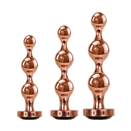 Evolved Novelties Gold Digger Rose Gold 3-Piece Metal Anal Plug Set - GX-BP-9154-2