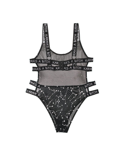 Karma's a Bitch Bodysuit - Black - M/l
