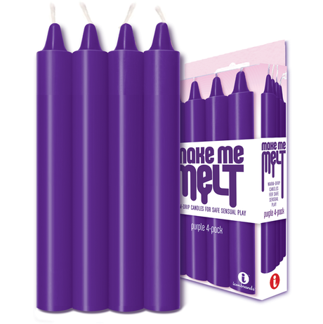 Icon Brands Make Me Melt Warm-Drip Candles 4-Pack, Purple, 6 in - IC2200