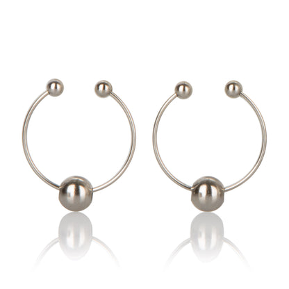 CalExotics Silver Nipple Jewelry — Hoop with Dangling Beads - SE2630052
