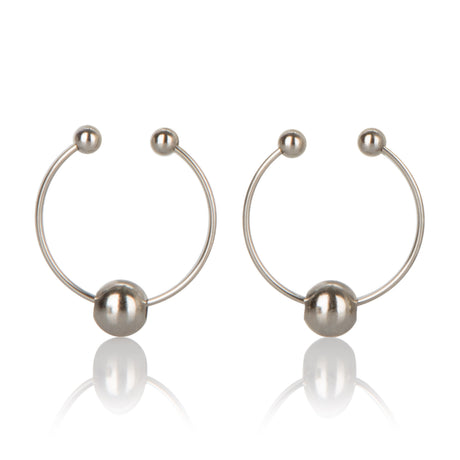 CalExotics Silver Nipple Jewelry — Hoop with Dangling Beads - SE2630052