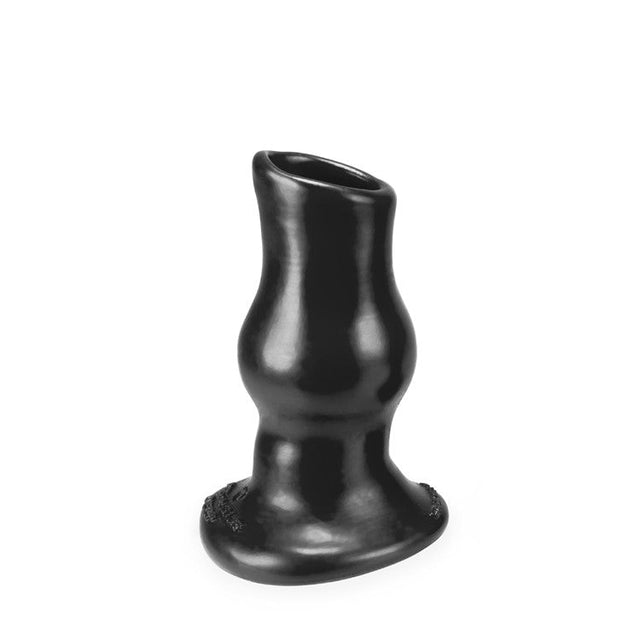 OXBALLS Pig-Hole Deep I Hollow Silicone Butt Plug — Small, Black - OX-1339-1-BLK