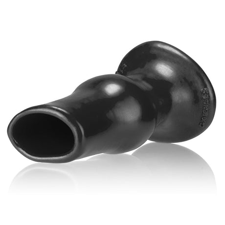 OXBALLS Pig-Hole Deep I Hollow Silicone Butt Plug — Small, Black - OX-1339-1-BLK