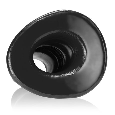 OXBALLS Pig-Hole Deep I Hollow Silicone Butt Plug — Small, Black - OX-1339-1-BLK
