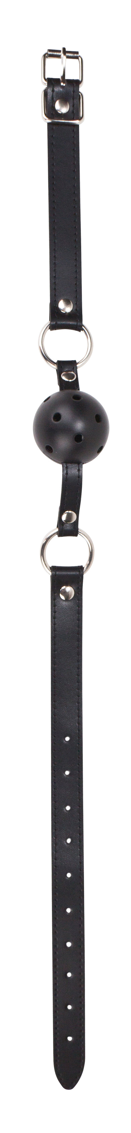 "Ball Gag With Leather Straps - Black OU-OU047BLK"