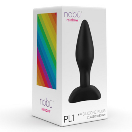 Nobü PL1 Silicone Anal Plug, Harness Compatible — Black - NB1369