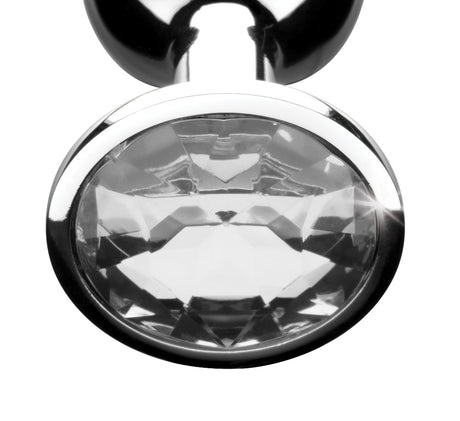 XR Brands Clear Gem Anal Plug — Small Aluminum - BTYS-AF632-SMALL