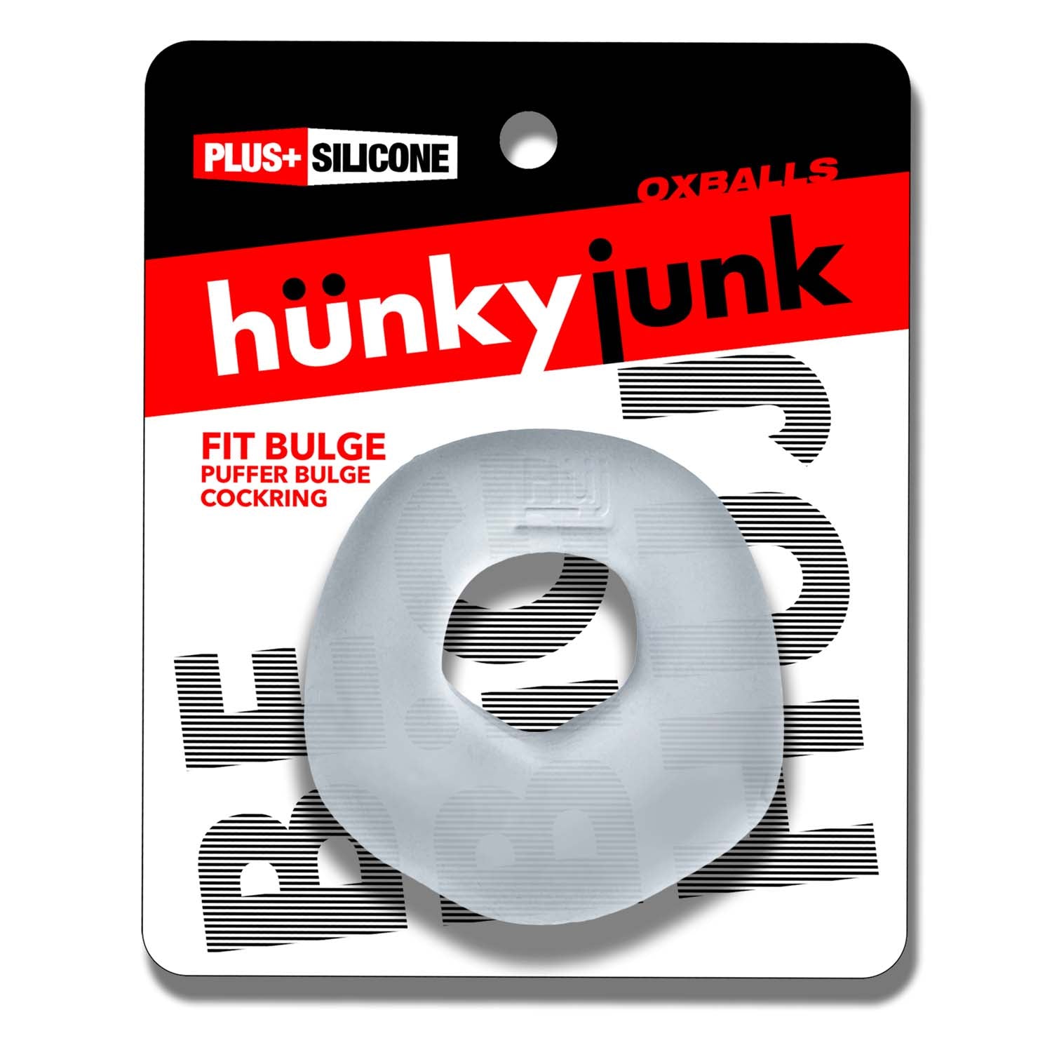 Oxballs Fit Bulge Hung-Style Cockring — Clear Steam, 2.5 in - HUJ-153-CST
