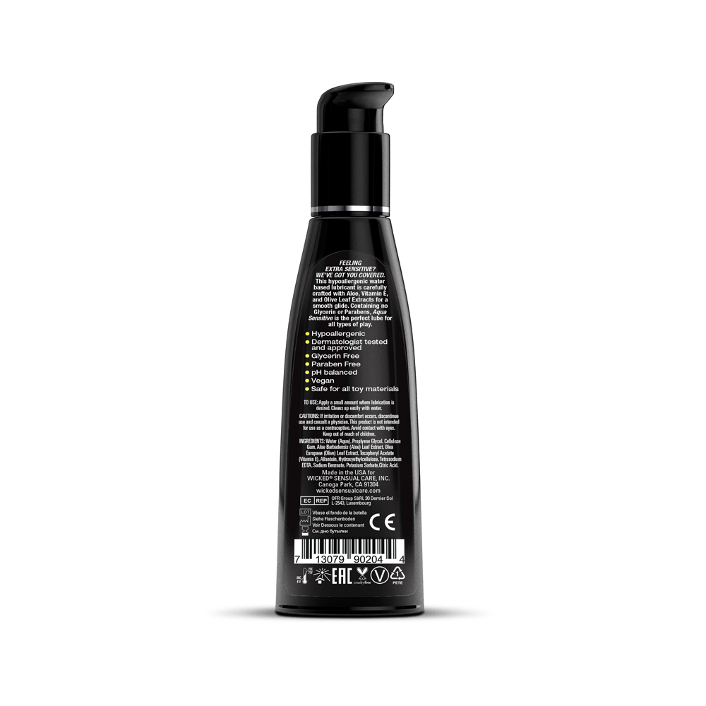 Wicked Sensual Care Aqua Sensitive Water-Based Lubricant, 4 fl oz - WS-90204