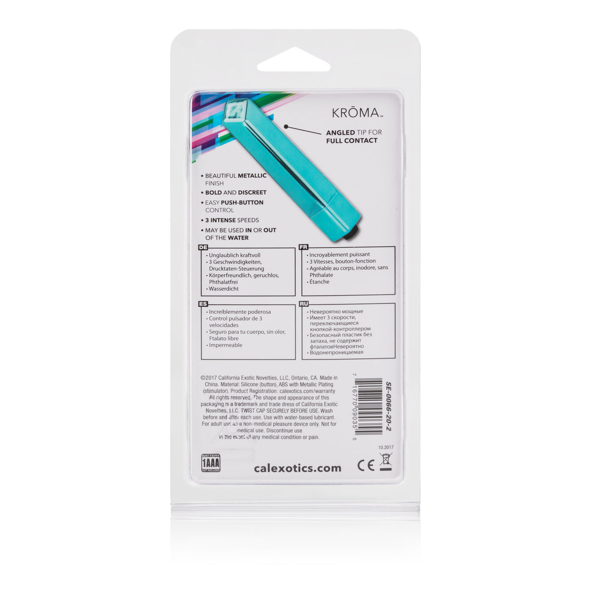 CalExotics Kroma Bullet Vibrator — Teal, 4 in - SE0066202