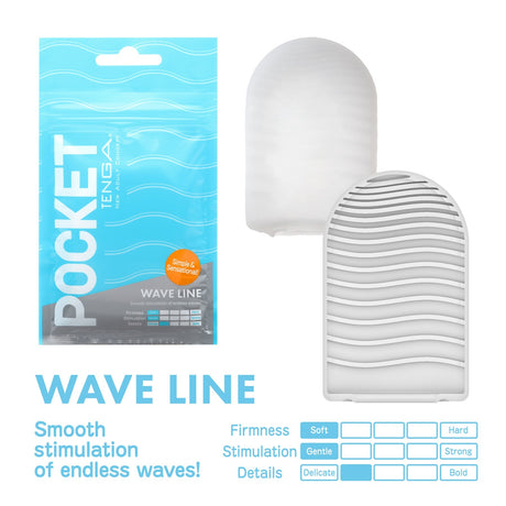 Tenga Pocket Wavy Line Disposable Sleeve with 0.17 fl.oz. Lotion - TN624