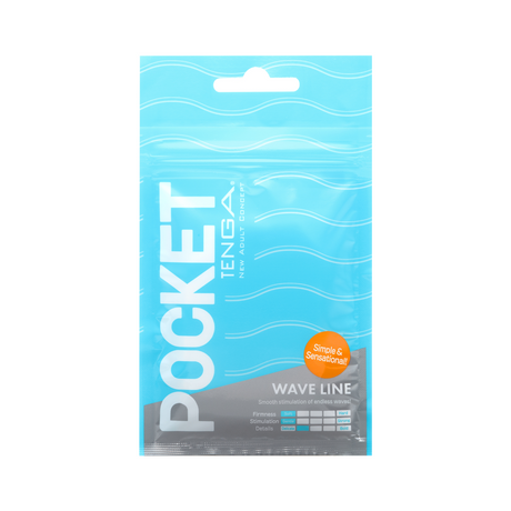 Tenga Pocket Wavy Line Disposable Sleeve with 0.17 fl.oz. Lotion - TN624