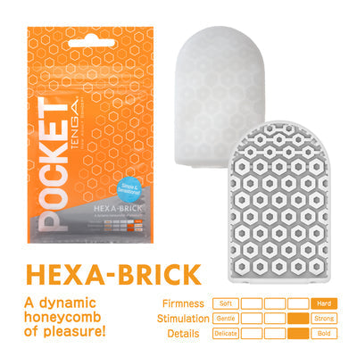Tenga Pocket Hexa-Brick Disposable Sleeve with Sample Lotion - TN627