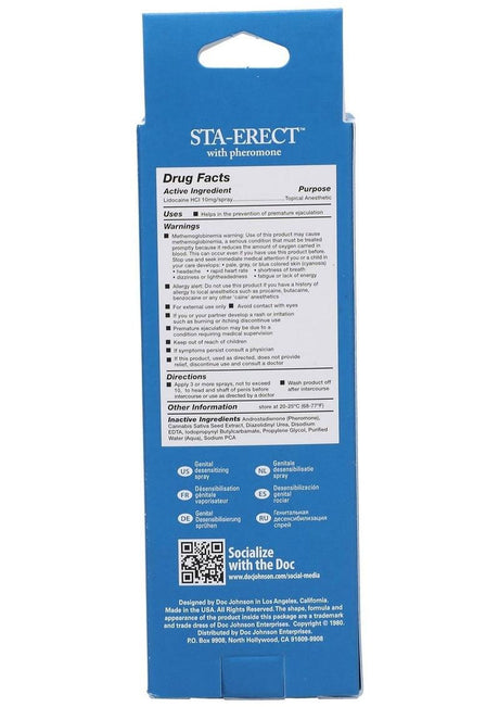 Sta-Erect Delay Spray for Men - 2 Fl. Oz. - Boxed by Doc Johnson