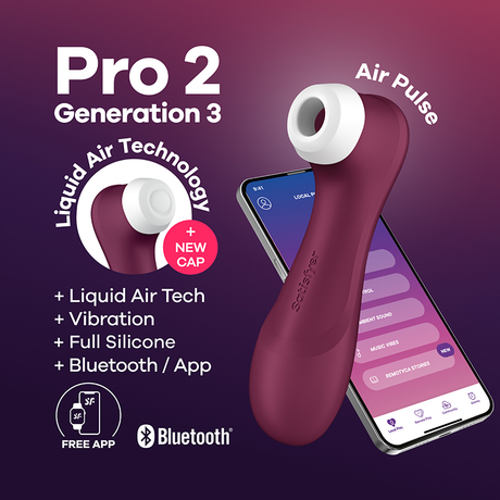 Satisfyer Pro 2 Gen 3 Connect Clitoral Vibrator — Wine Red - SAT-J2018-U2-9-1