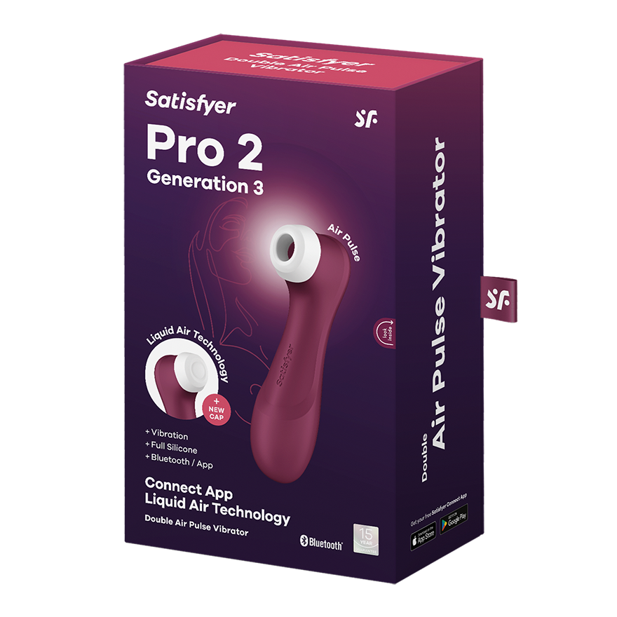Satisfyer Pro 2 Gen 3 Connect Clitoral Vibrator — Wine Red - SAT-J2018-U2-9-1