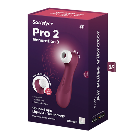 Satisfyer Pro 2 Gen 3 Connect Clitoral Vibrator — Wine Red - SAT-J2018-U2-9-1