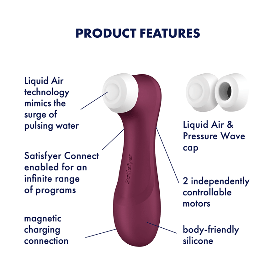 Satisfyer Pro 2 Gen 3 Connect Clitoral Vibrator — Wine Red - SAT-J2018-U2-9-1