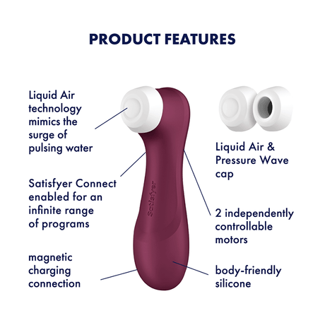 Satisfyer Pro 2 Gen 3 Connect Clitoral Vibrator — Wine Red - SAT-J2018-U2-9-1