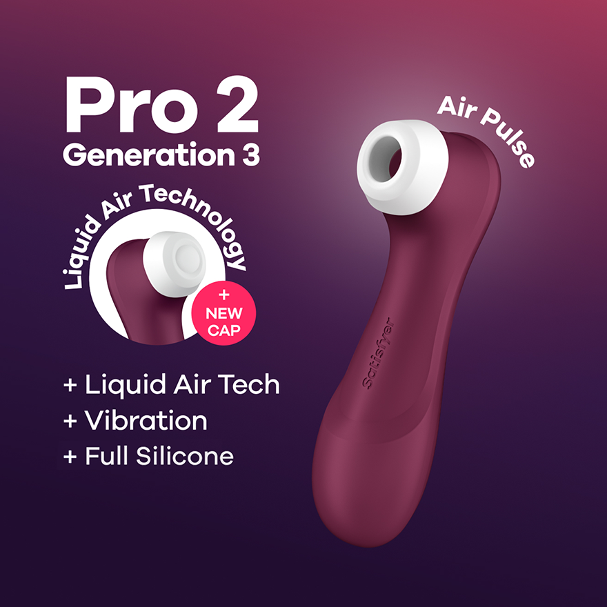 Satisfyer Pro 2 Generation 3 Clitoral Stimulator, Wine Red - SAT-J2018-U2-9A-1