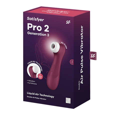 Satisfyer Pro 2 Generation 3 Clitoral Stimulator, Wine Red - SAT-J2018-U2-9A-1