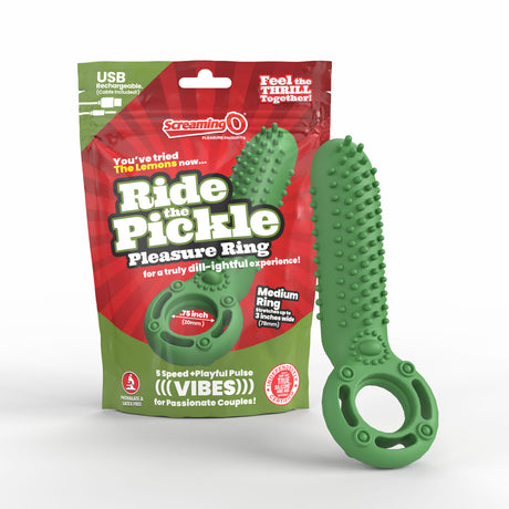 Screaming O Ride the Pickle Rechargeable Vibrating Ring — Green - SO-RTP-GN