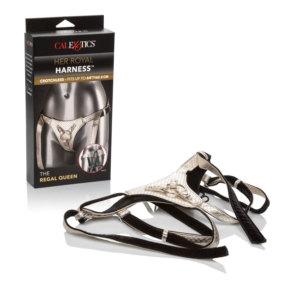 CalExotics Her Royal Harness Regal Queen — Gold Crotchless Harness - SE1563153