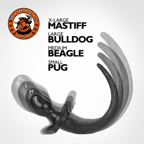 OXBALLS Beagle Puppy Tail Buttplug — Black, Medium - OX6970