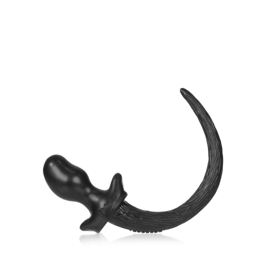 OXBALLS Pug Puppy Tail Buttplug — Small Black, Pure Platinum Silicone - OX6963