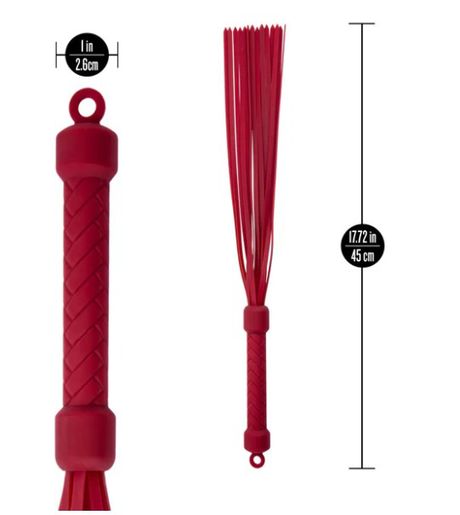 Blush Temptasia Ardor Flogger — Red, 17.72 in Silicone - BL-55508