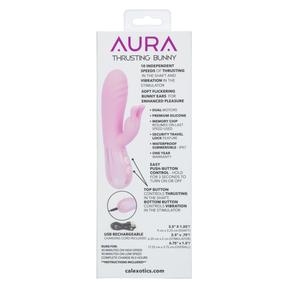 CalExotics Aura Thrusting Bunny Vibrator — Pink, 3.5 in Shaft - SE0648493